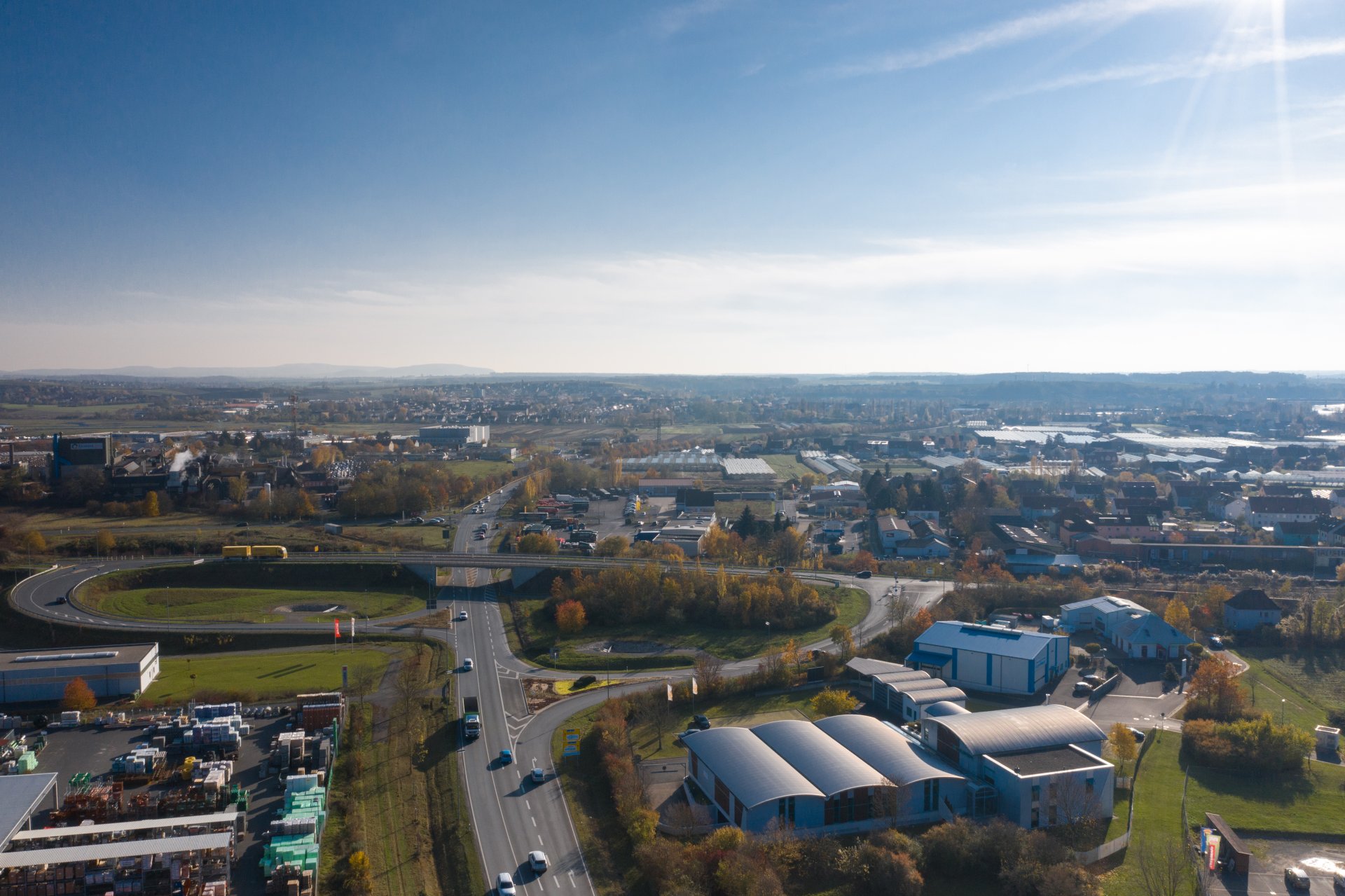 Aerial view of the Lochweg industrial estate