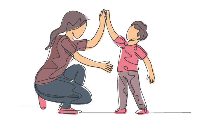 Illustration Mutter mit Kind