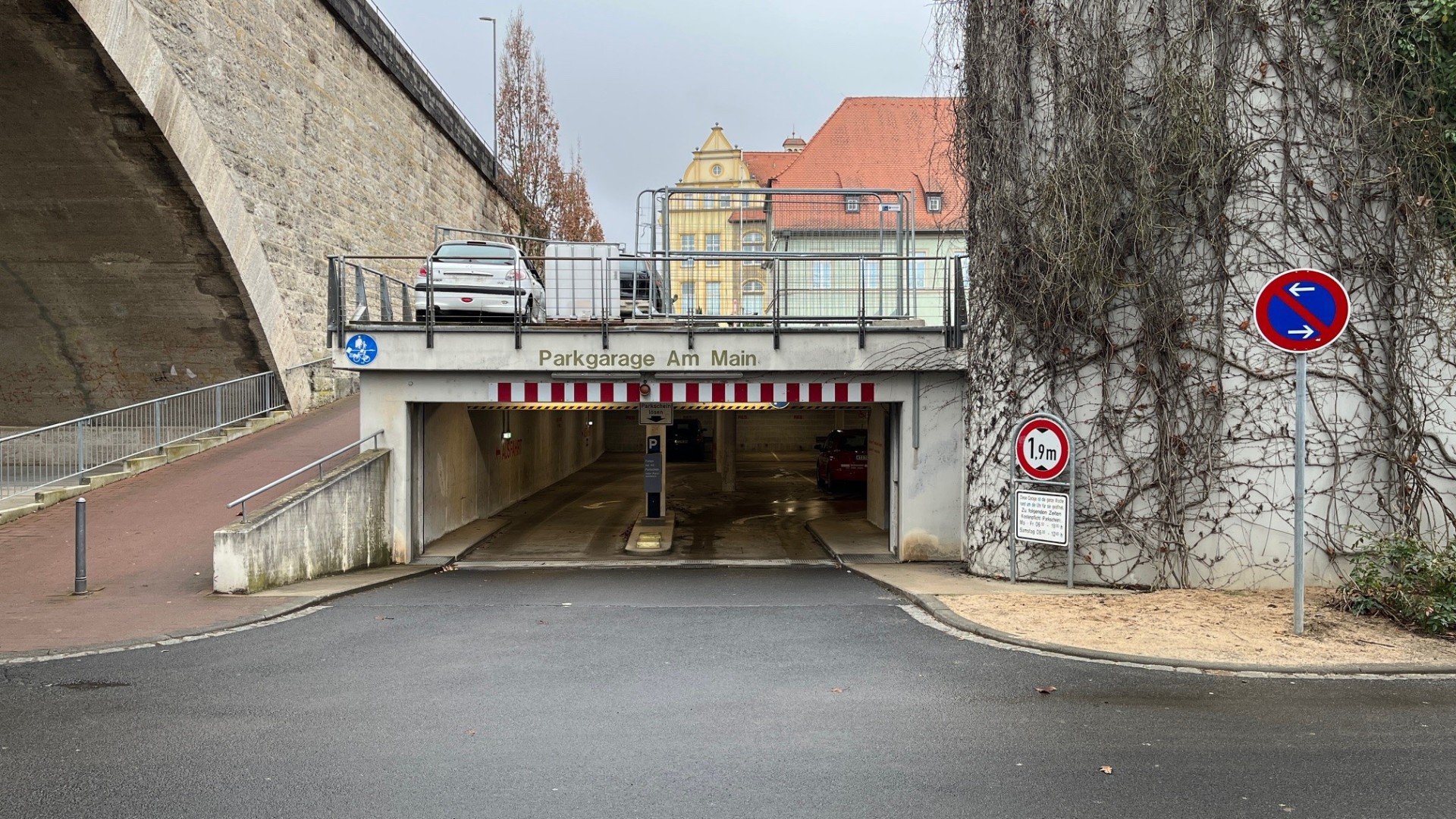 Car park on the Main Access to the car park on the Main below the volunteer fire brigade.