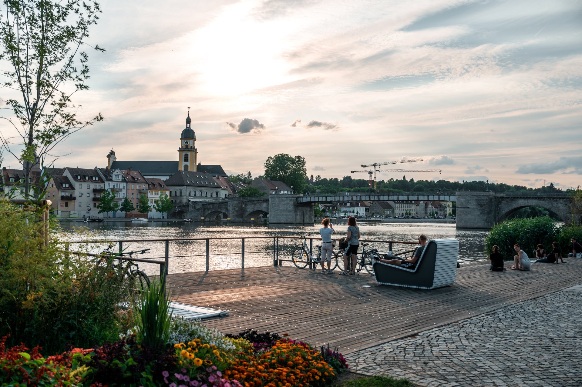 City panorama View of the city and Main from the city balcony, summer