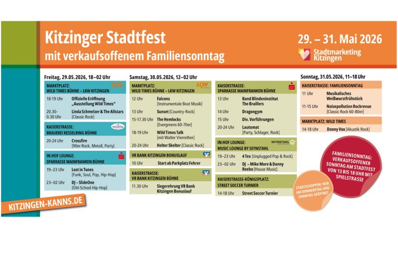 Programm Stadtfest 2026 Programmpunkte pro Tag Stadtfest 2026