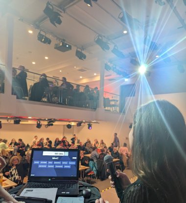 A view of the audience from the stage