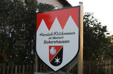 Sickershausen village sign Welcome to the wine village of Sickershausen