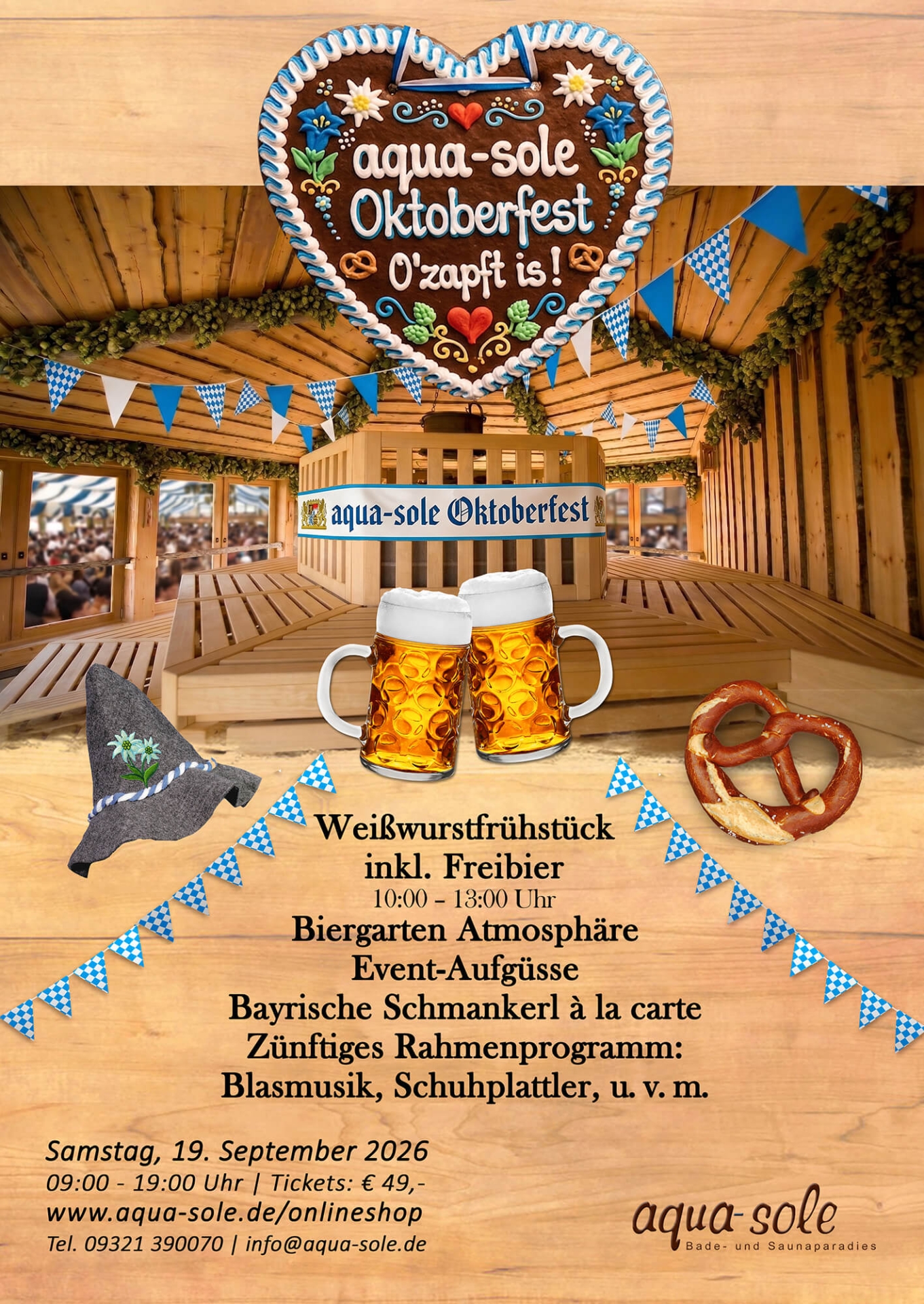 Oktoberfest im Saunaparadies Das aqua-sole lädt am 19. September zu einem Oktoberfest ein.
