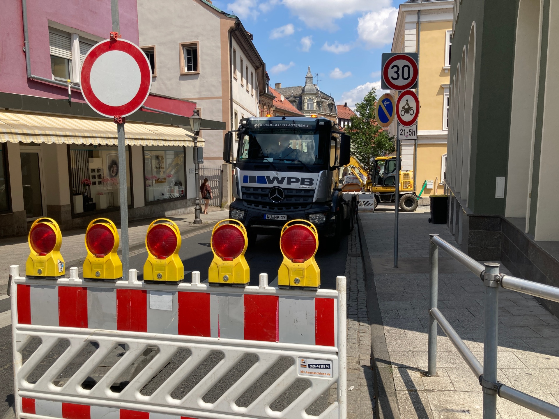 Die Ritterstraße ist wegen Bauarbeiten im oberen Teil für den Autoverkehr gesperrt