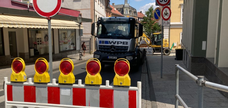 Die Ritterstraße ist wegen Bauarbeiten im oberen Teil für den Autoverkehr gesperrt