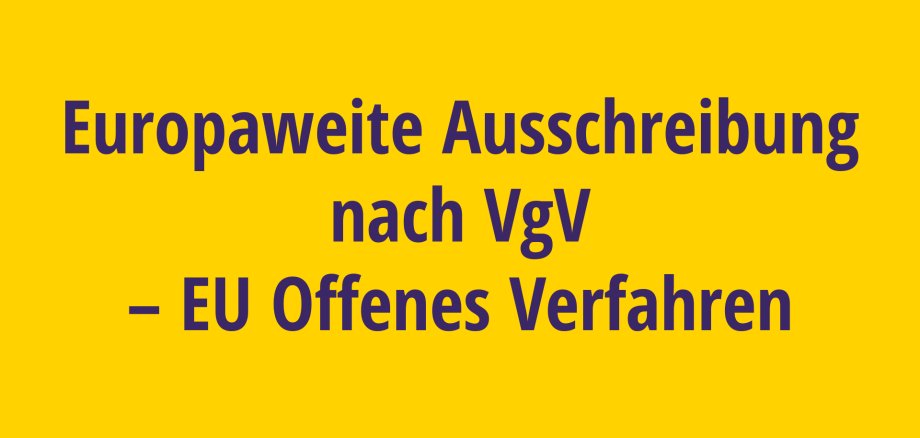 Europaweite Ausschreibung nach VgV - offenes Verfahren